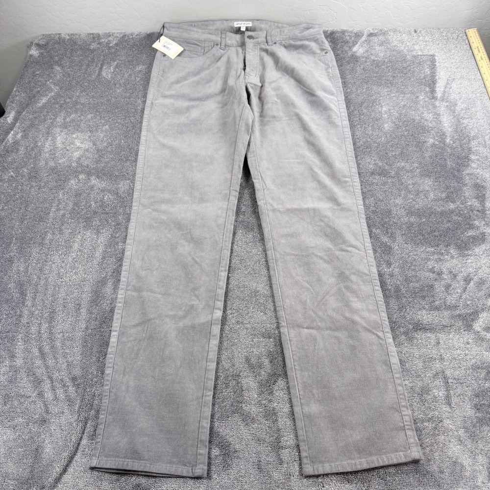 Peter Millar Crown Superior Corduroy Pants Mens 34 Grey Classic Fit MF25B29 NEW